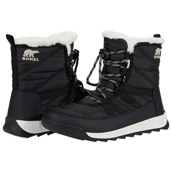 Sorel Youth Girls Whitney II Short Lace Waterproof Winter Boot Black Size 5 M - Picture 1 of 6